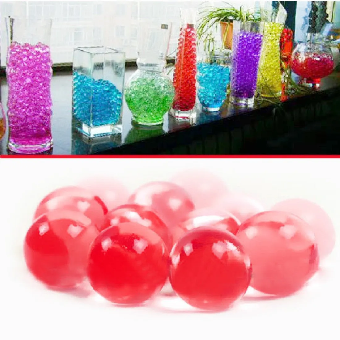 1 Bag  New Water Aqua Crystal Soil Wedding Gel Ball Beads Vase Centerpiece Crystal Soil Water Beads Bio Gel Ball