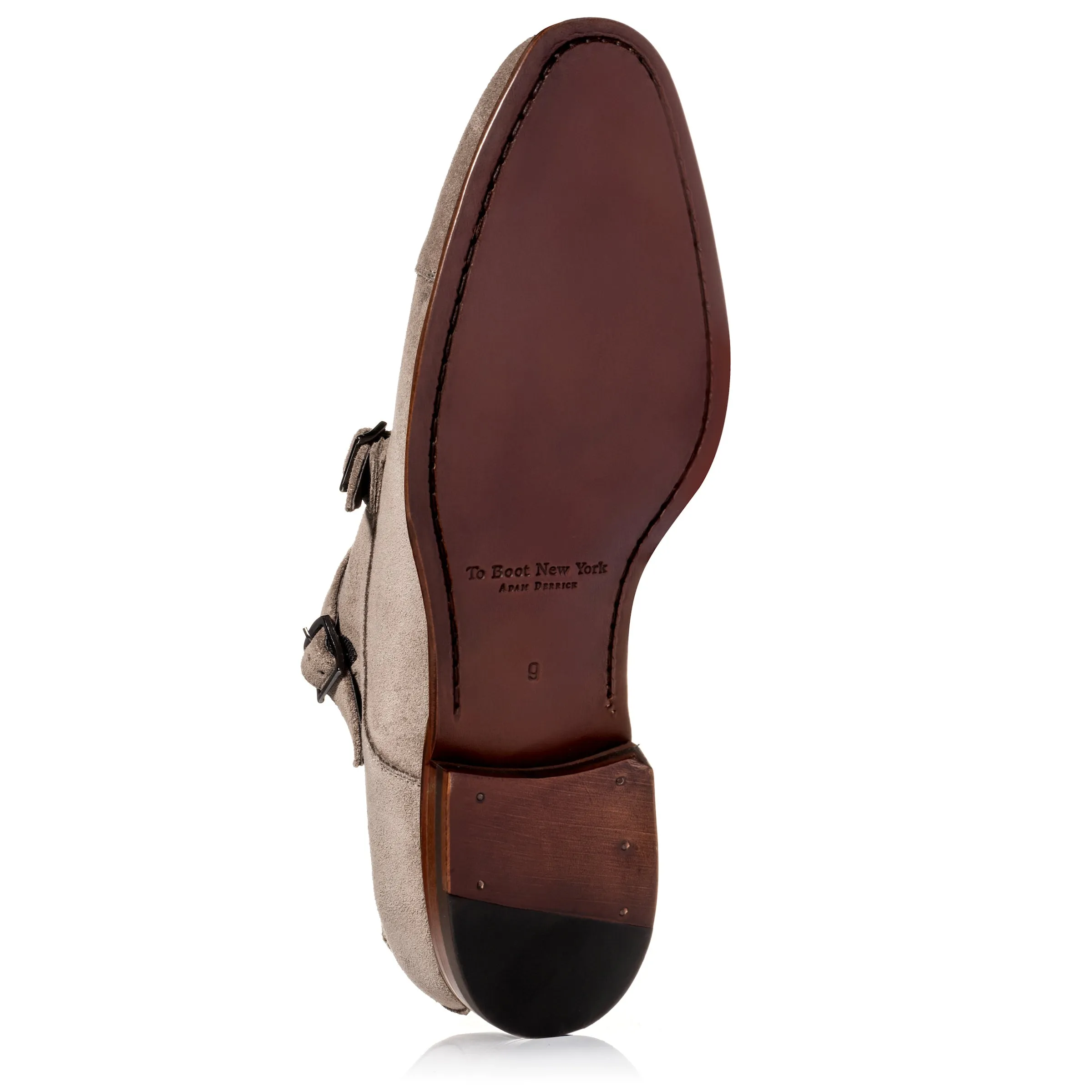 Addison Taupe Suede Double Buckle Monkstrap