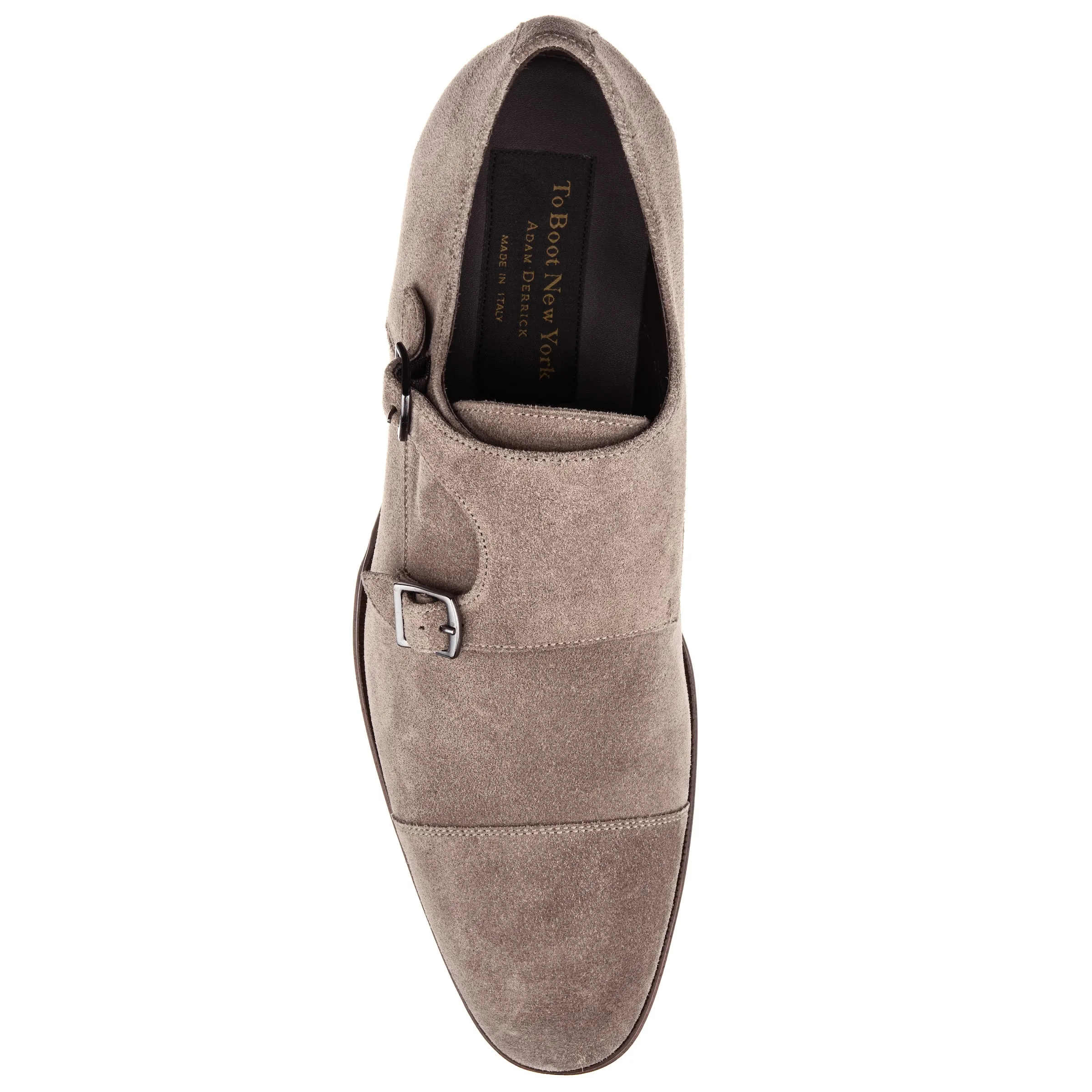 Addison Taupe Suede Double Buckle Monkstrap