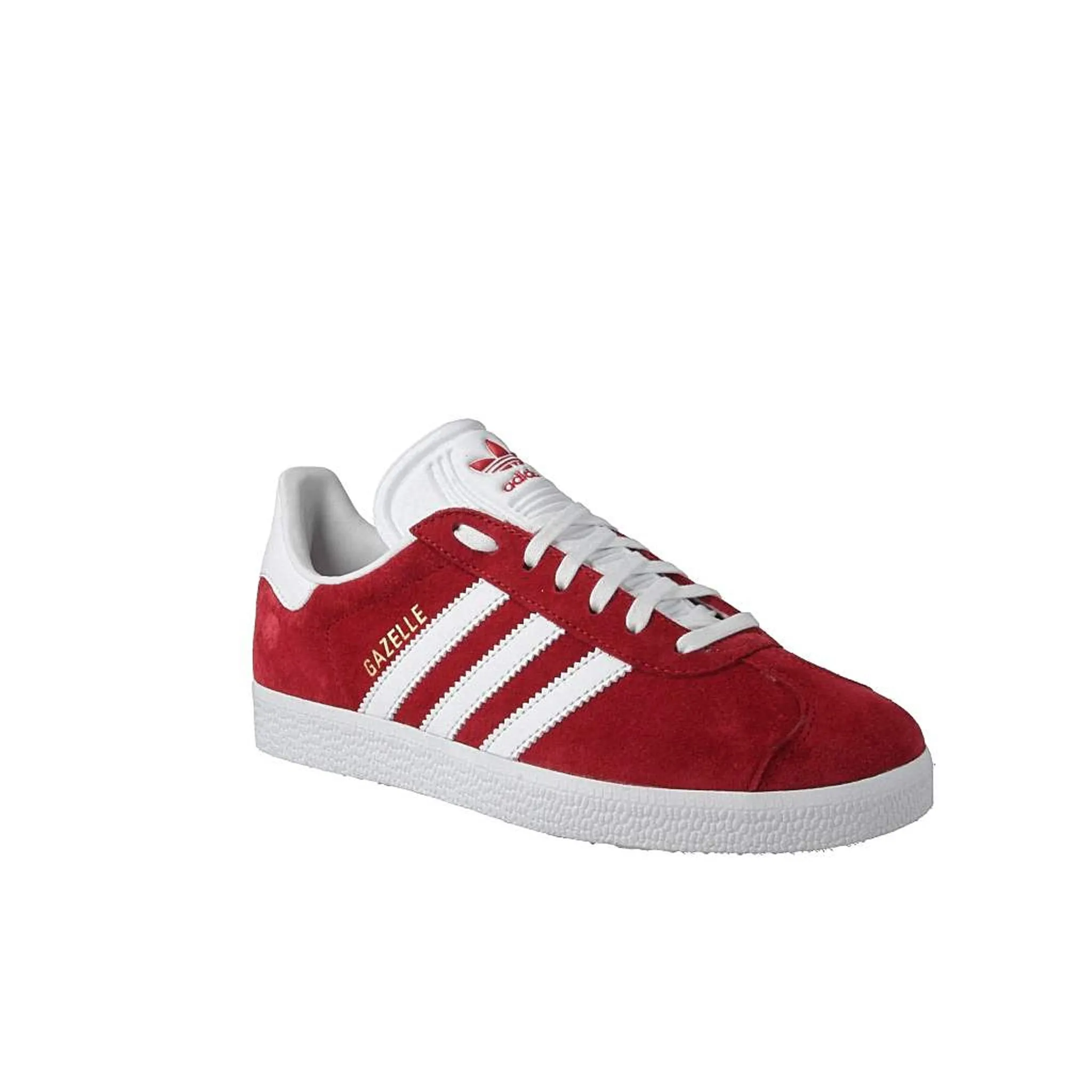 Adidas Gazelle Lace-Up Red Suede Leather Mens Trainers S76228