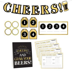 Aged to Perfection Vintage Dude Birthday Cheers Beer Accessories & Decorations Kit, 1 Set