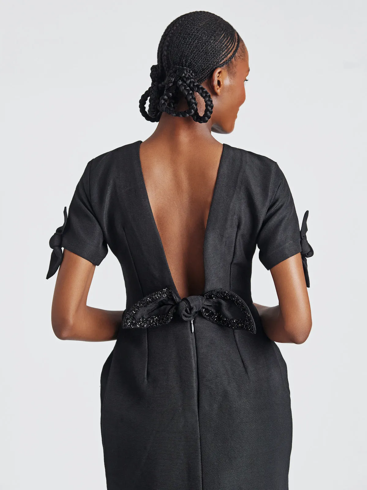 Akwete Midi Dress with Bows