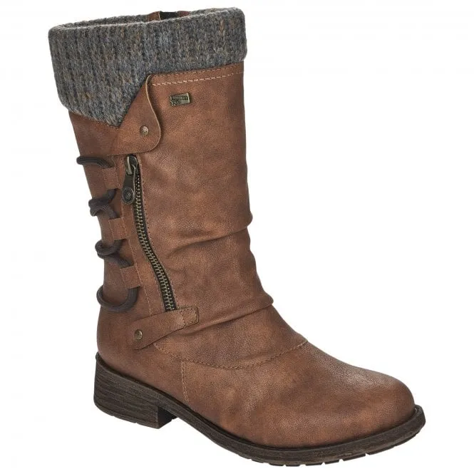 Alexa Brown Mid Calf Boots