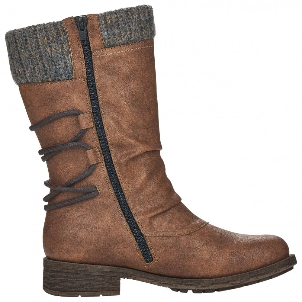 Alexa Brown Mid Calf Boots