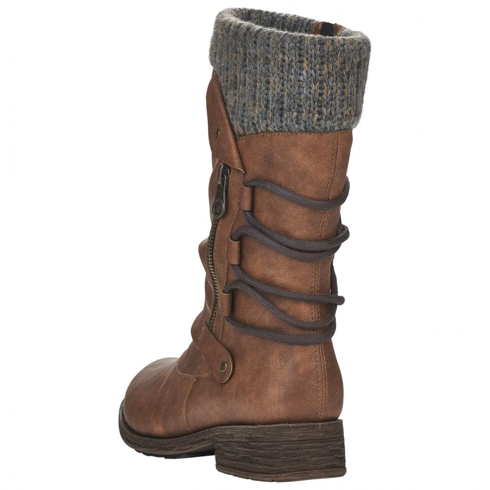 Alexa Brown Mid Calf Boots