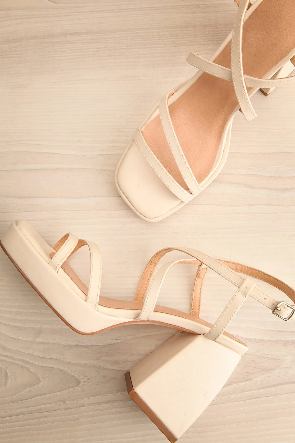 Aniston Ivory | Platform Heeled Sandals