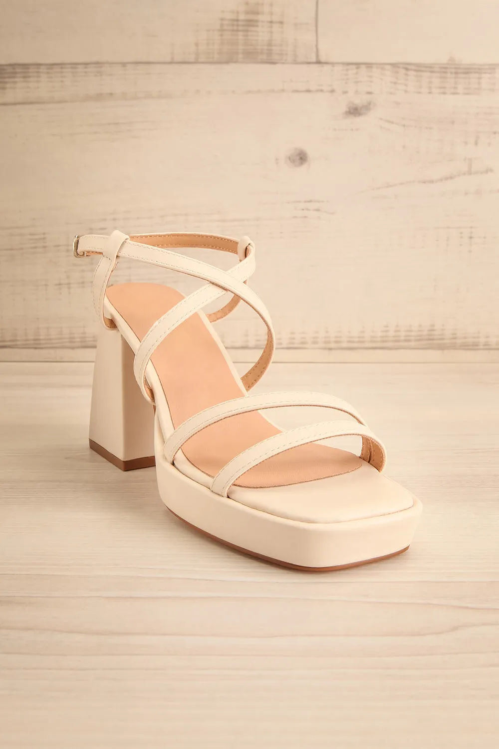 Aniston Ivory | Platform Heeled Sandals