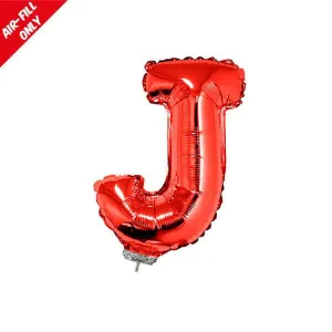 Balloon on Stick - 16" Red Letter J