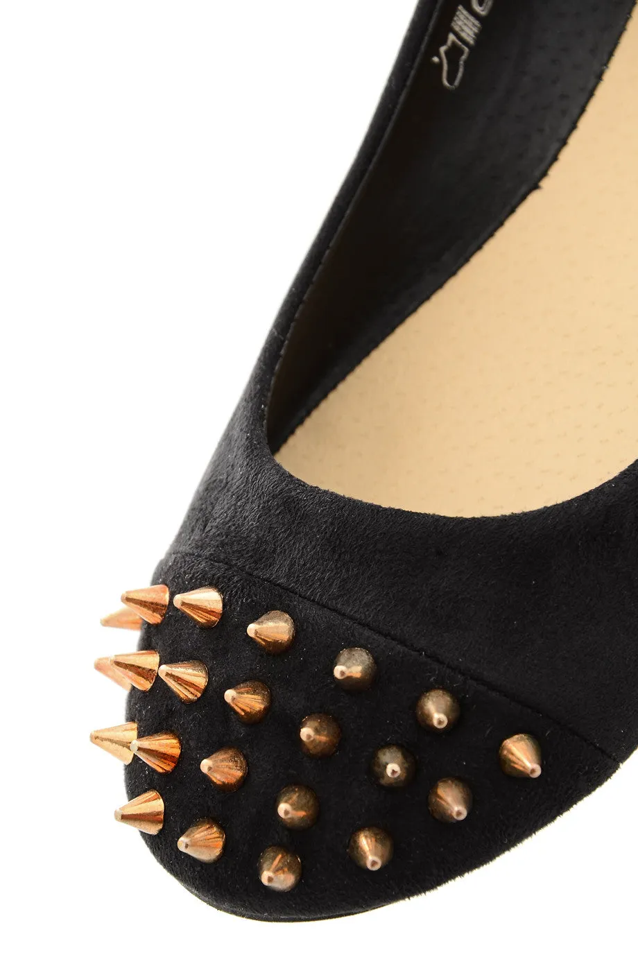 BATILDA Black Studded Ballerinas