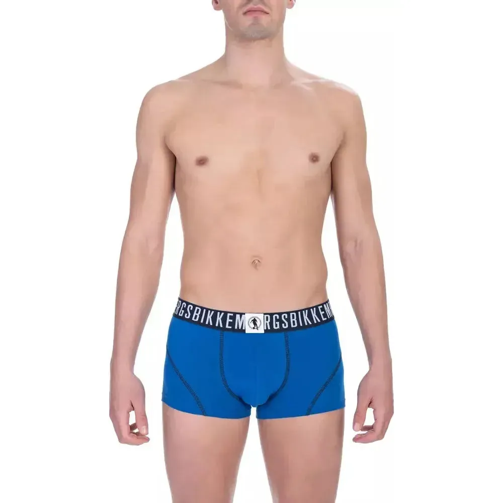 Bikkembergs Blue Cotton Men Underwear Trunk Pack