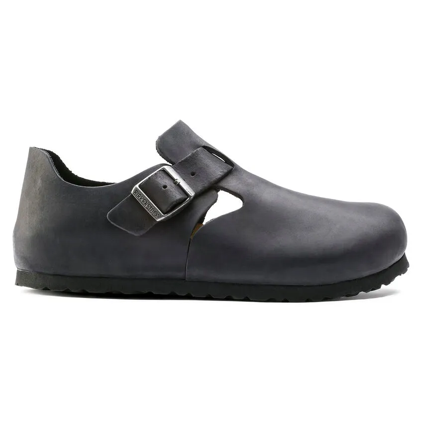 Birkenstock UNISEX London Oiled Leather (Black - Wide Fit)