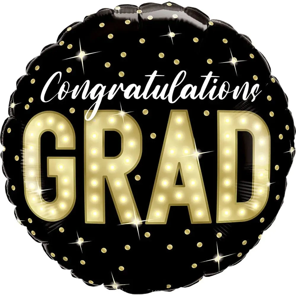 Black & Gold Graduation Balloon