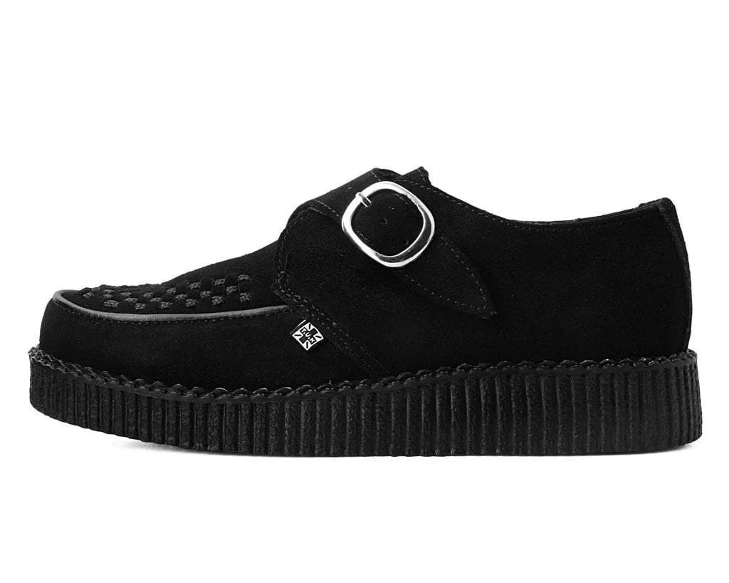 Black Suede Monk Buckle Viva II Creeper