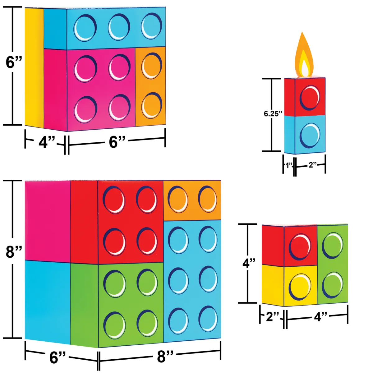 Block Bash 3D Centerpiece | 4 pcs