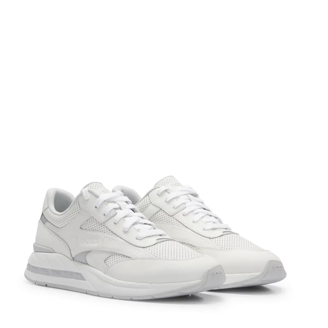 BOSS White Kurt Runner Trainers