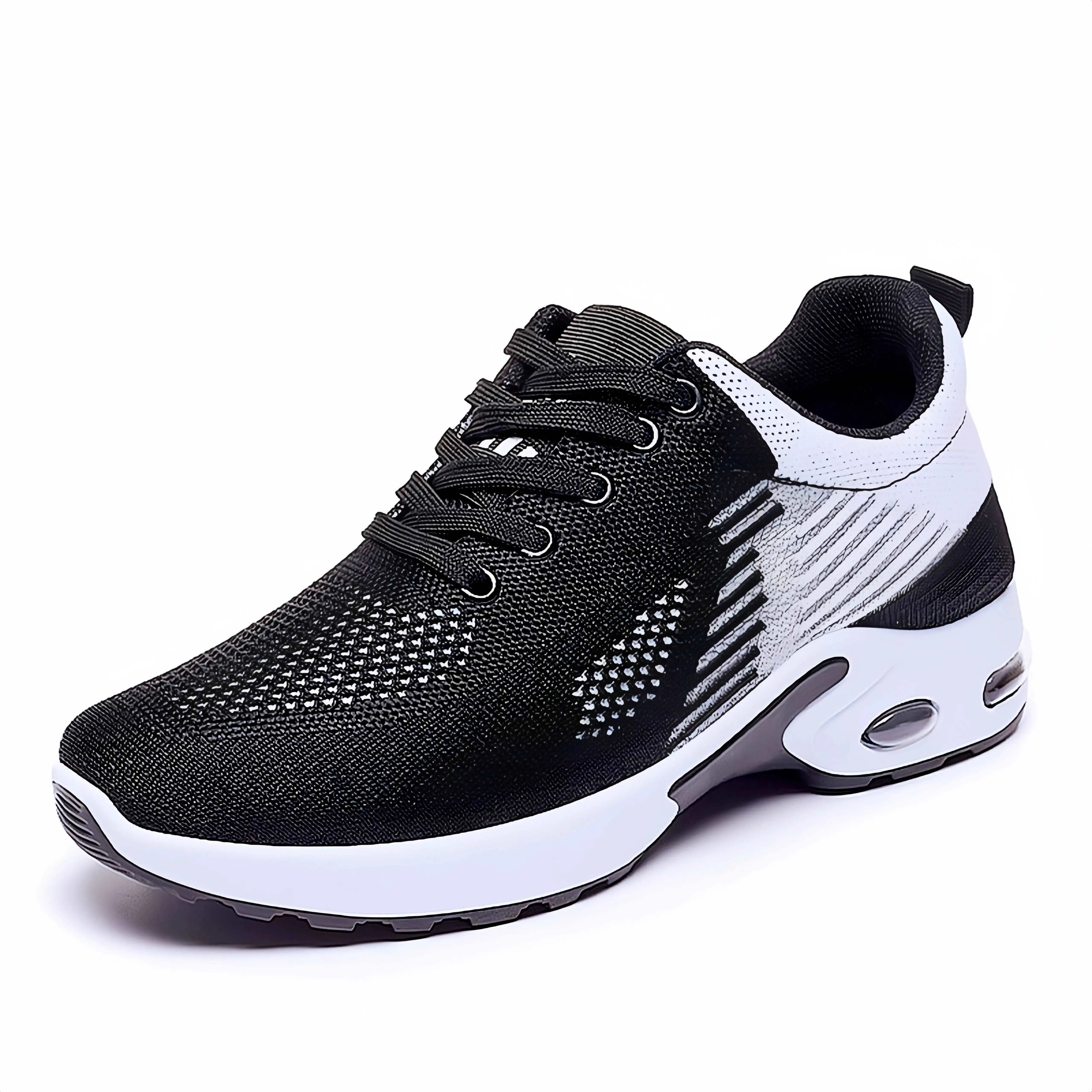 Breathable Lace-up Women's Running Shoes, Air Cushion Lightweight Mesh Athletic Sneakers