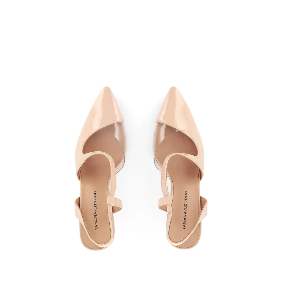 Brylee - Stylish Nude Patent Leather Heels for a Chic Look