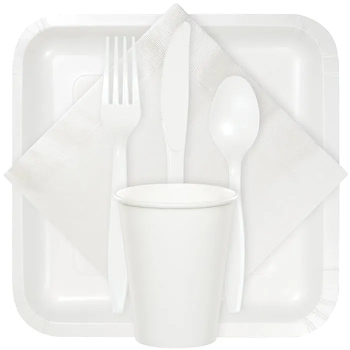 Bulk Pack of 100 White Dinner Napkins 2Ply 1/8Fld