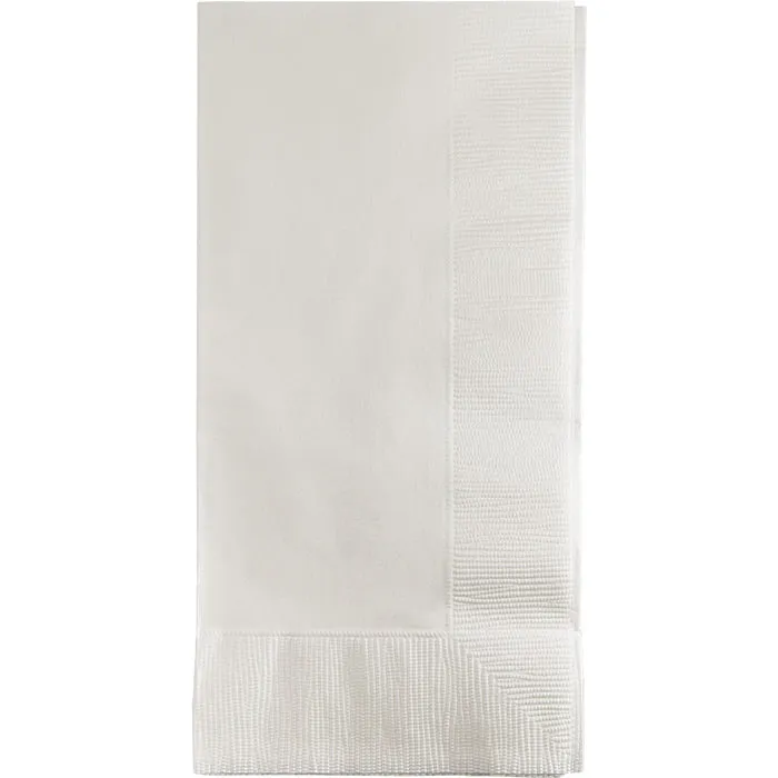 Bulk Pack of 100 White Dinner Napkins 2Ply 1/8Fld