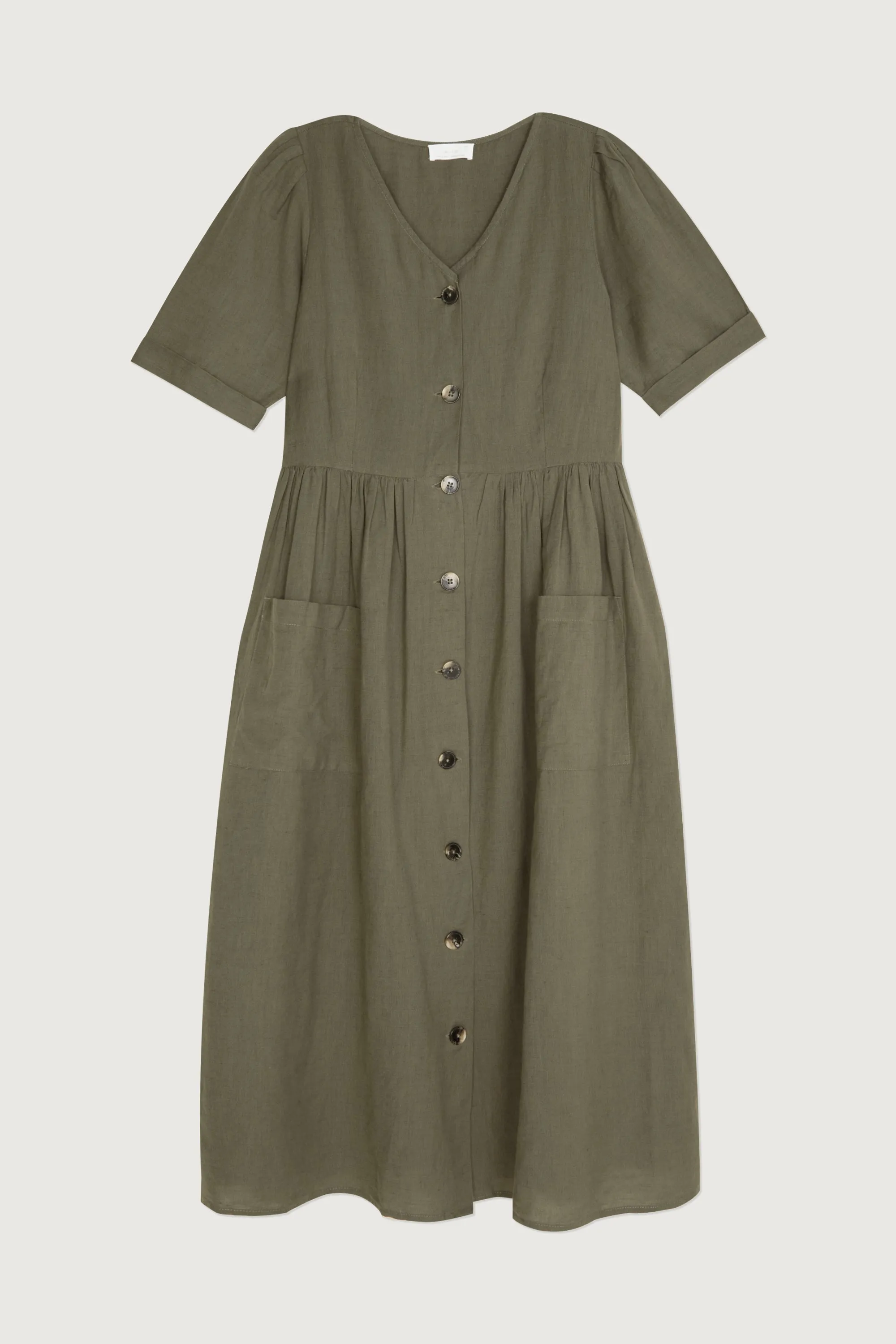 BUTTON UP MIDI DRESS