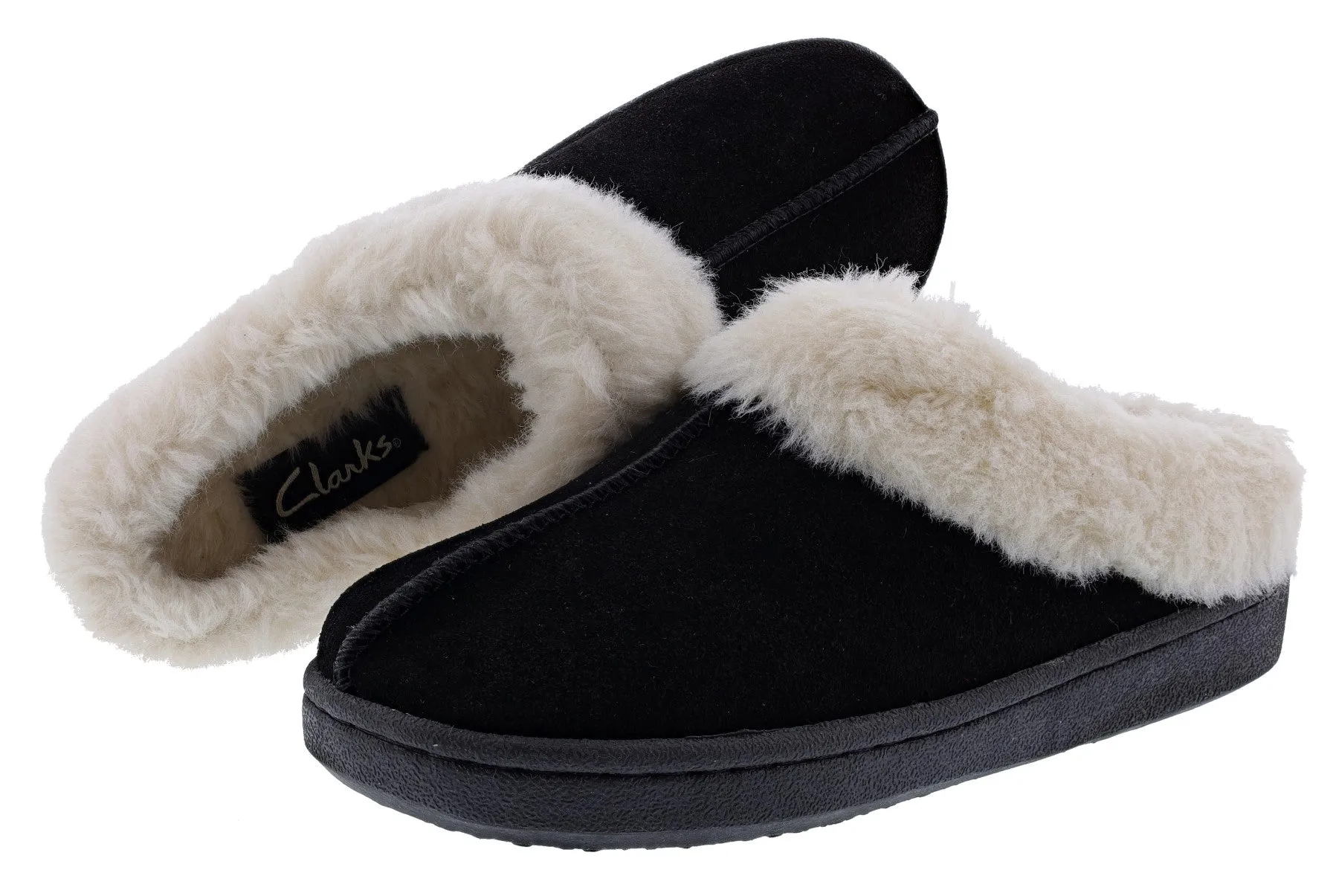 Clarks Women's JMS0587 Suede Indoor & Outdoor House Slippers