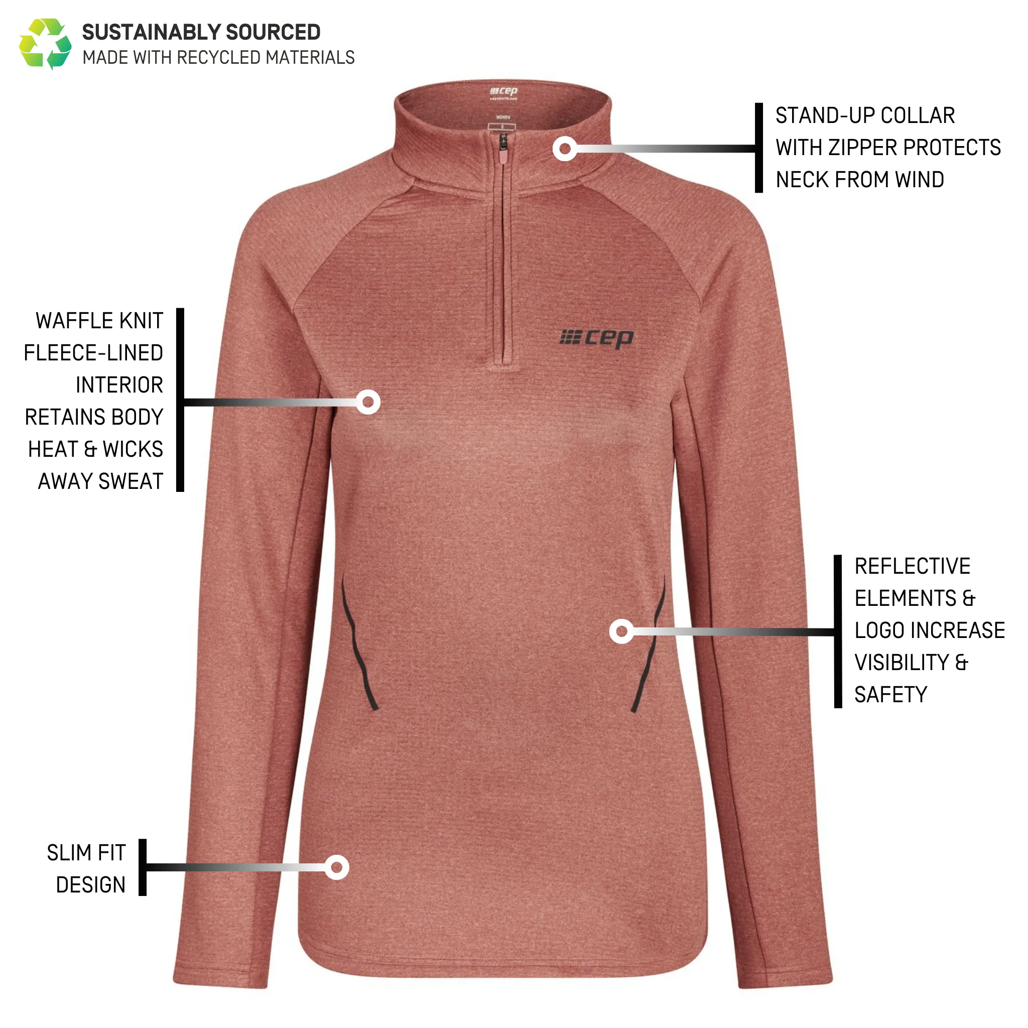 Cold Weather Quarter Zip Pullover, Women