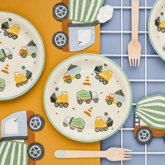 Construction Trucks Party Plates x 6