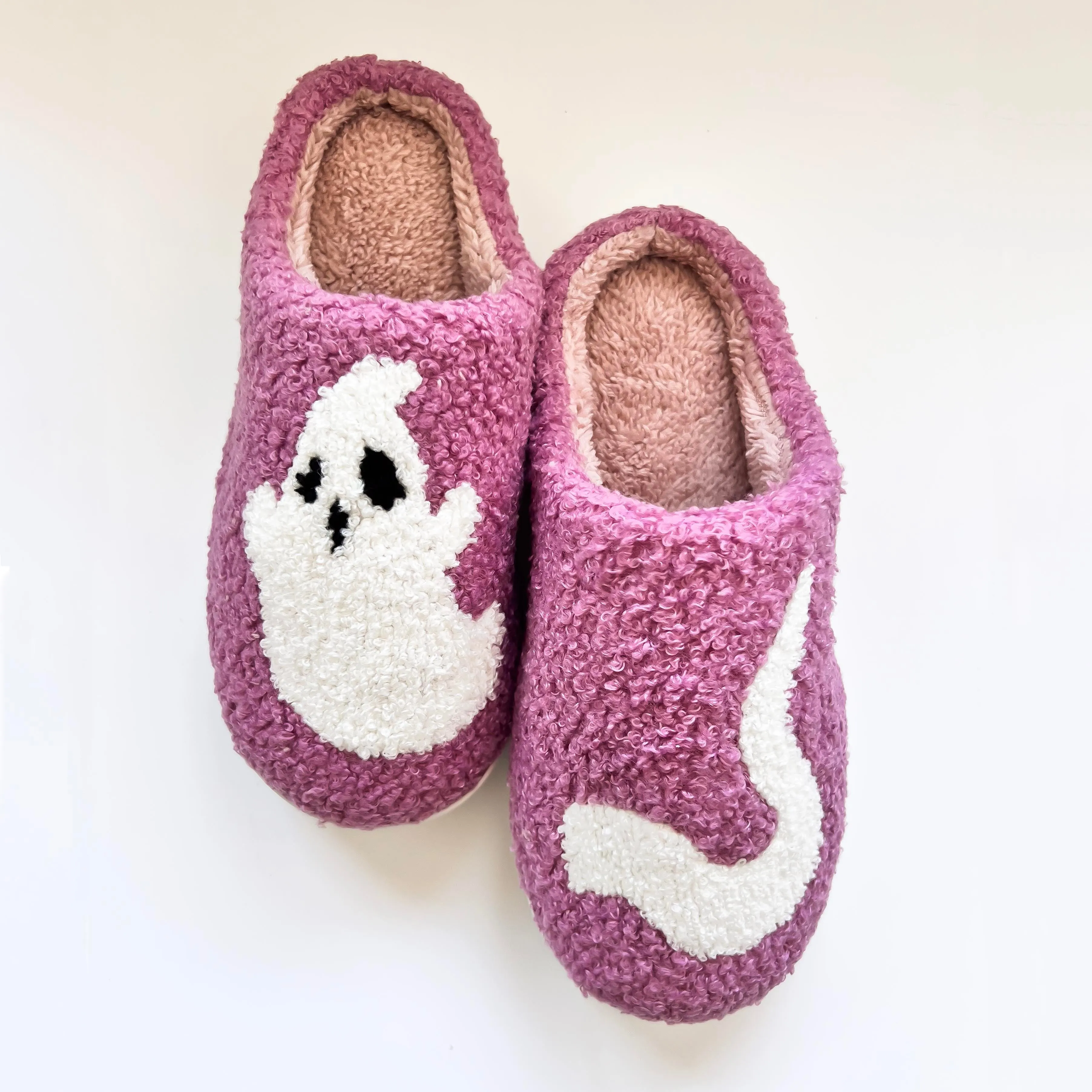 Cozy Ghost Slippers - Purple | Plush House Shoes | Cute & Comfy Footwear