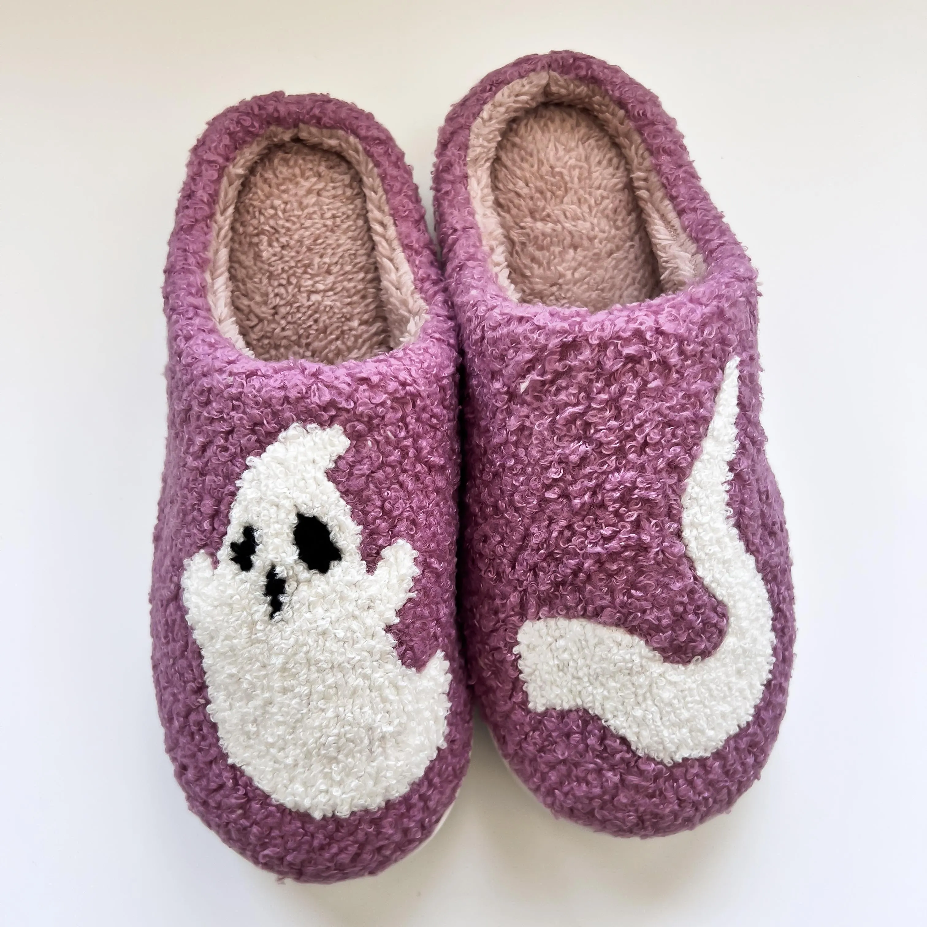 Cozy Ghost Slippers - Purple | Plush House Shoes | Cute & Comfy Footwear