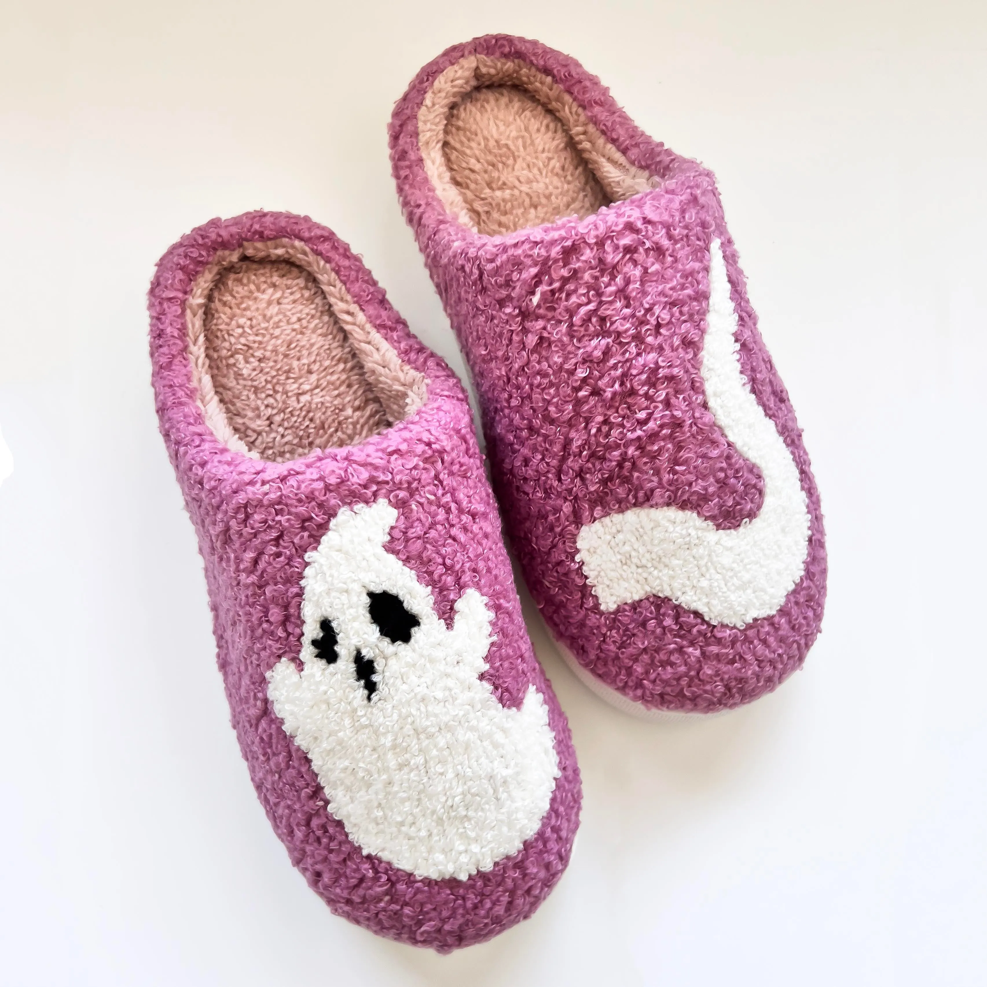 Cozy Ghost Slippers - Purple | Plush House Shoes | Cute & Comfy Footwear