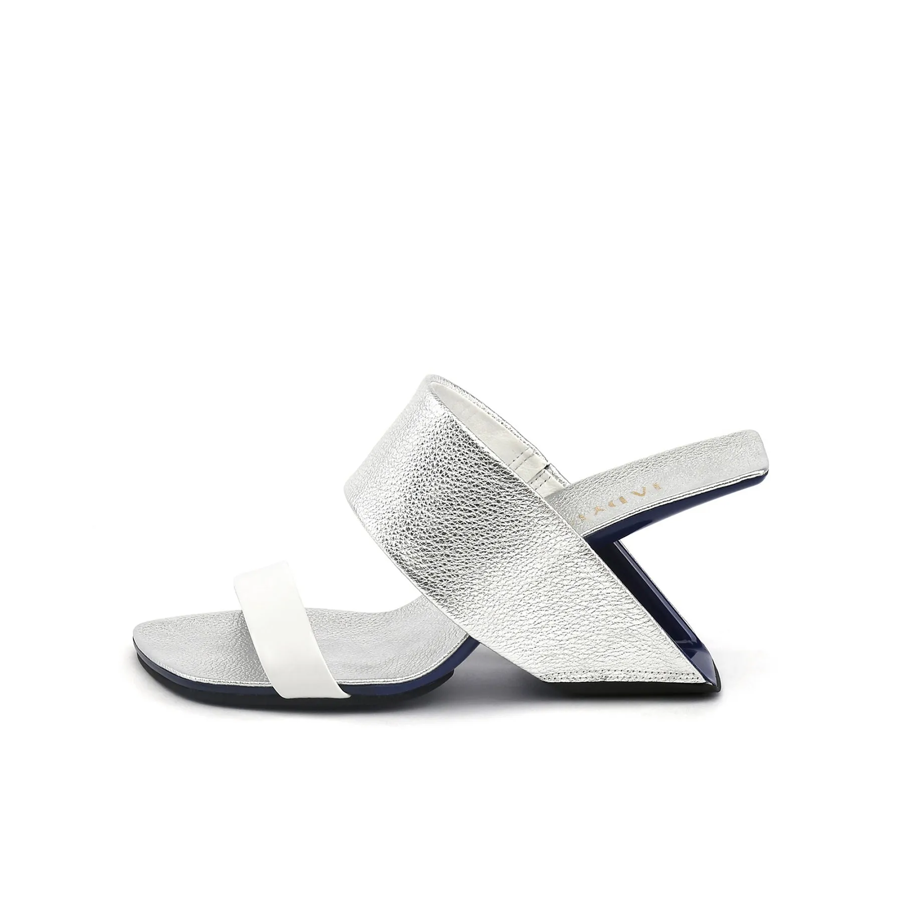 Double Strap Textured Slip On with Hollow Heels