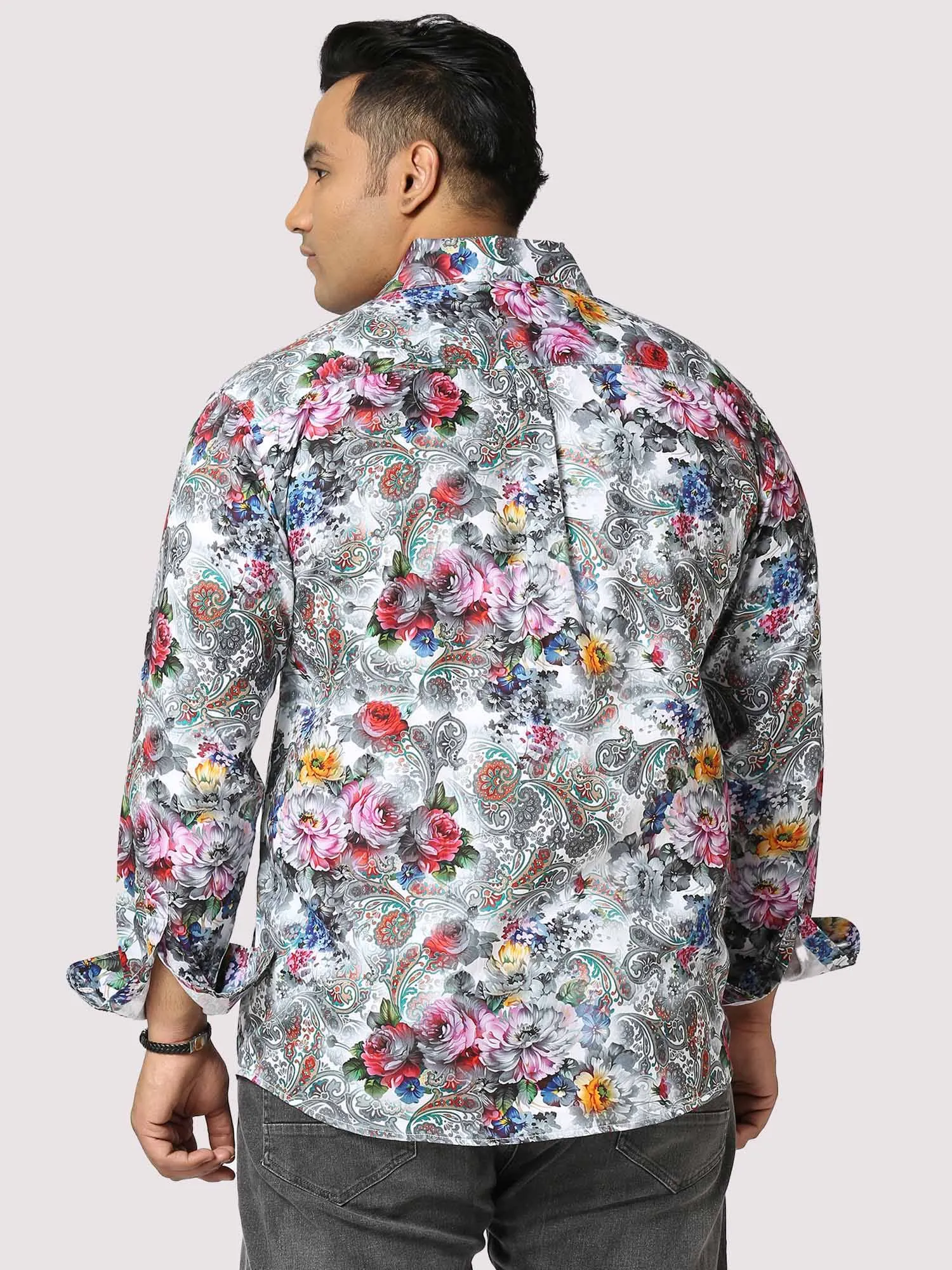 Floral Fusion Digital Printed Full Sleeve Men's Plus Size