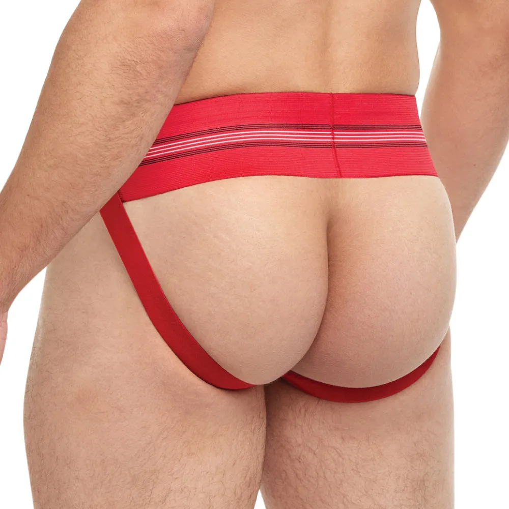 High-Performance Class Jockstrap in Vibrant Red for Goal Line