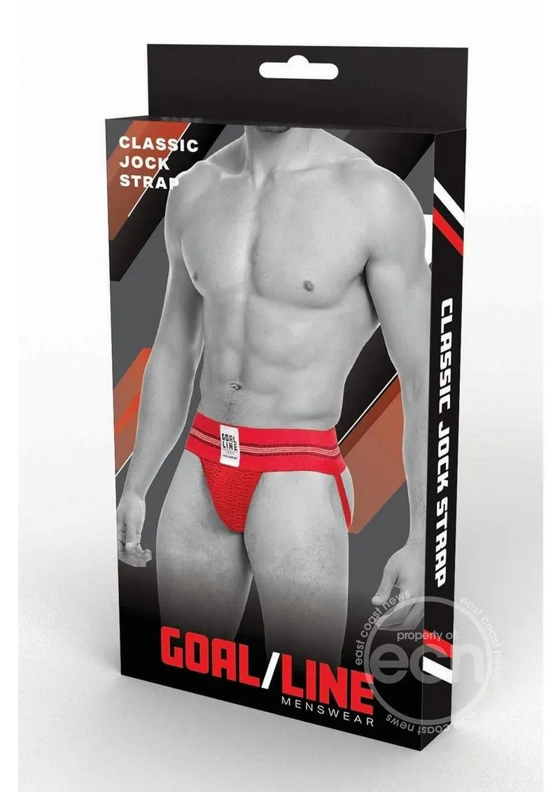 High-Performance Class Jockstrap in Vibrant Red for Goal Line