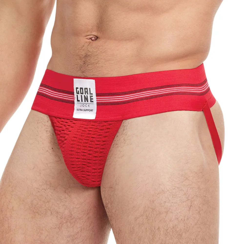 High-Performance Class Jockstrap in Vibrant Red for Goal Line