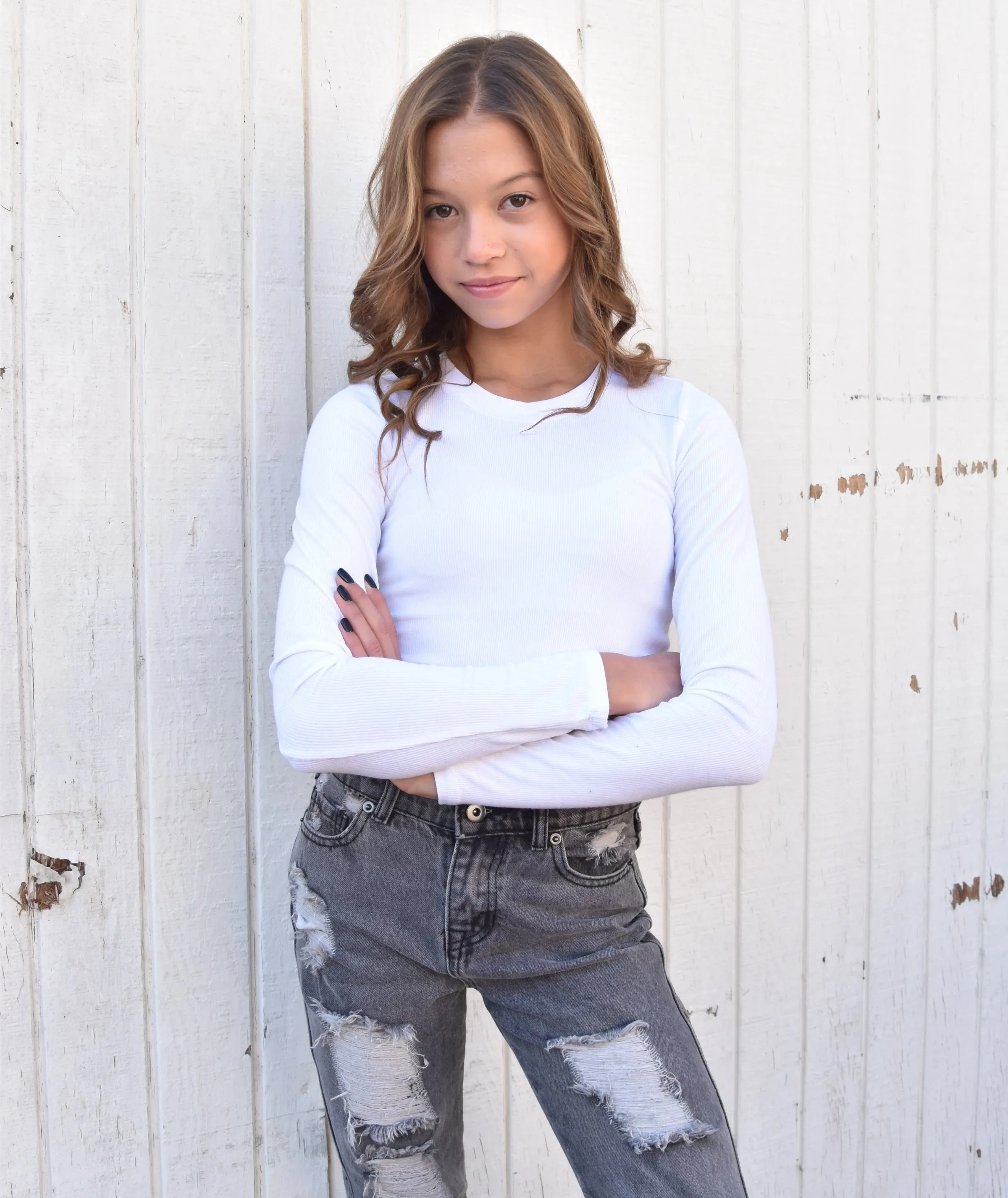 Katie J NYC Juniors Livi Long Sleeve Tee