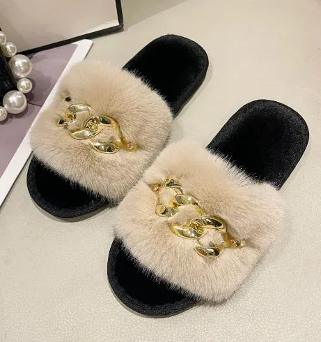 Ladies Square Toe Flat Slippers