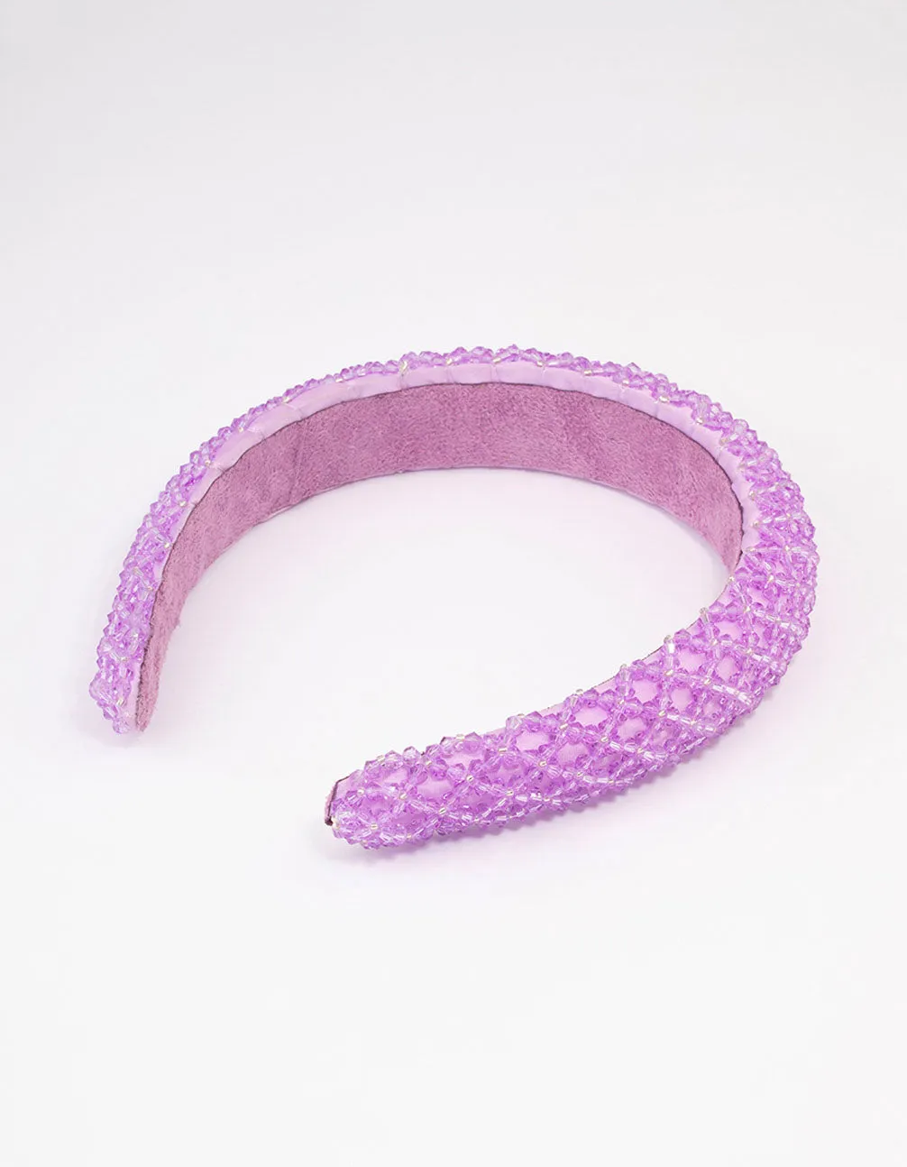 Lilac Fabric Facet Bead Embellished Headband