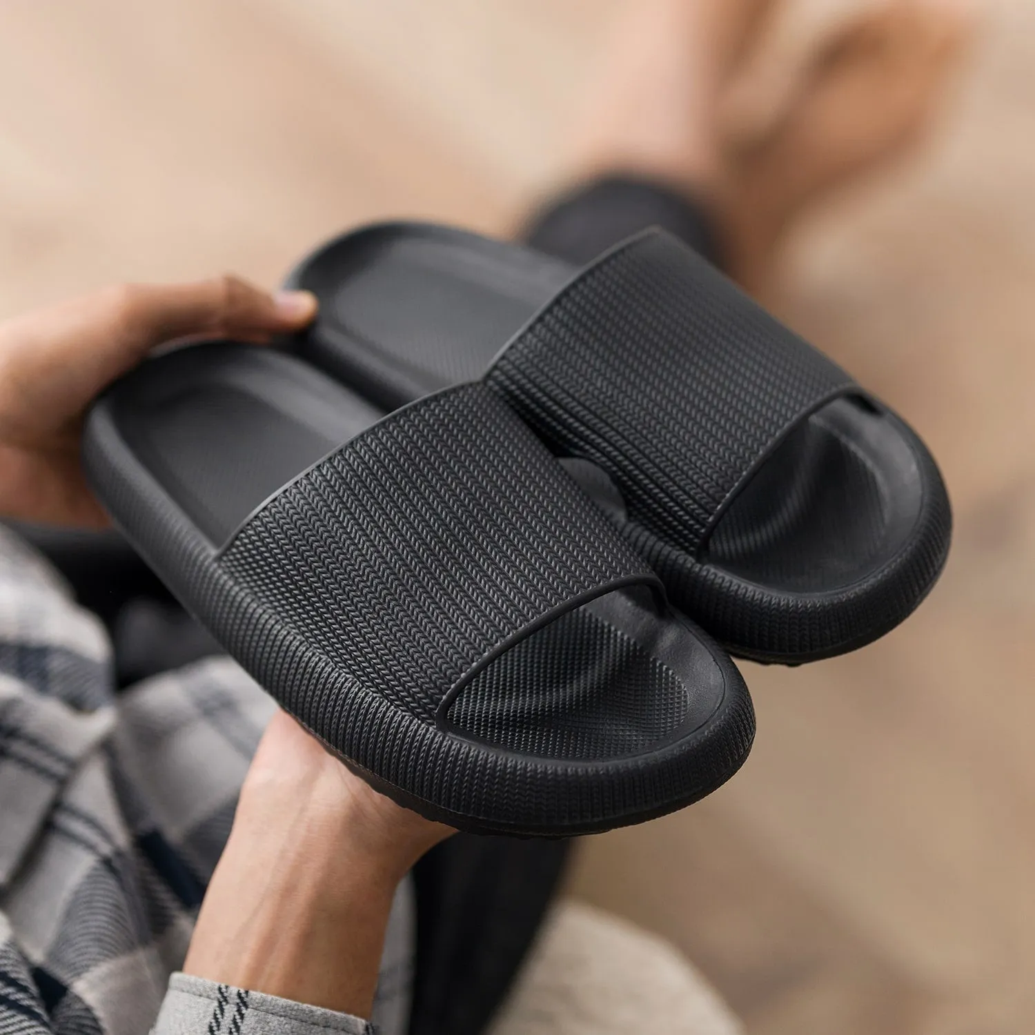 Mens Cushion Slides - Cloud Slides