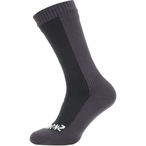 Men's socks SealSkinz Waterproof Cold Weather Mid Length, black/gray