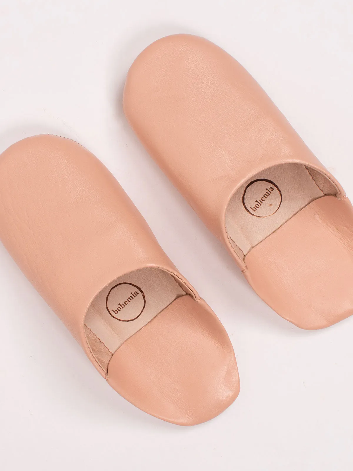 Moroccan Babouche Basic Slippers, Ballet Pink