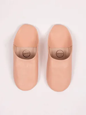 Moroccan Babouche Basic Slippers, Ballet Pink