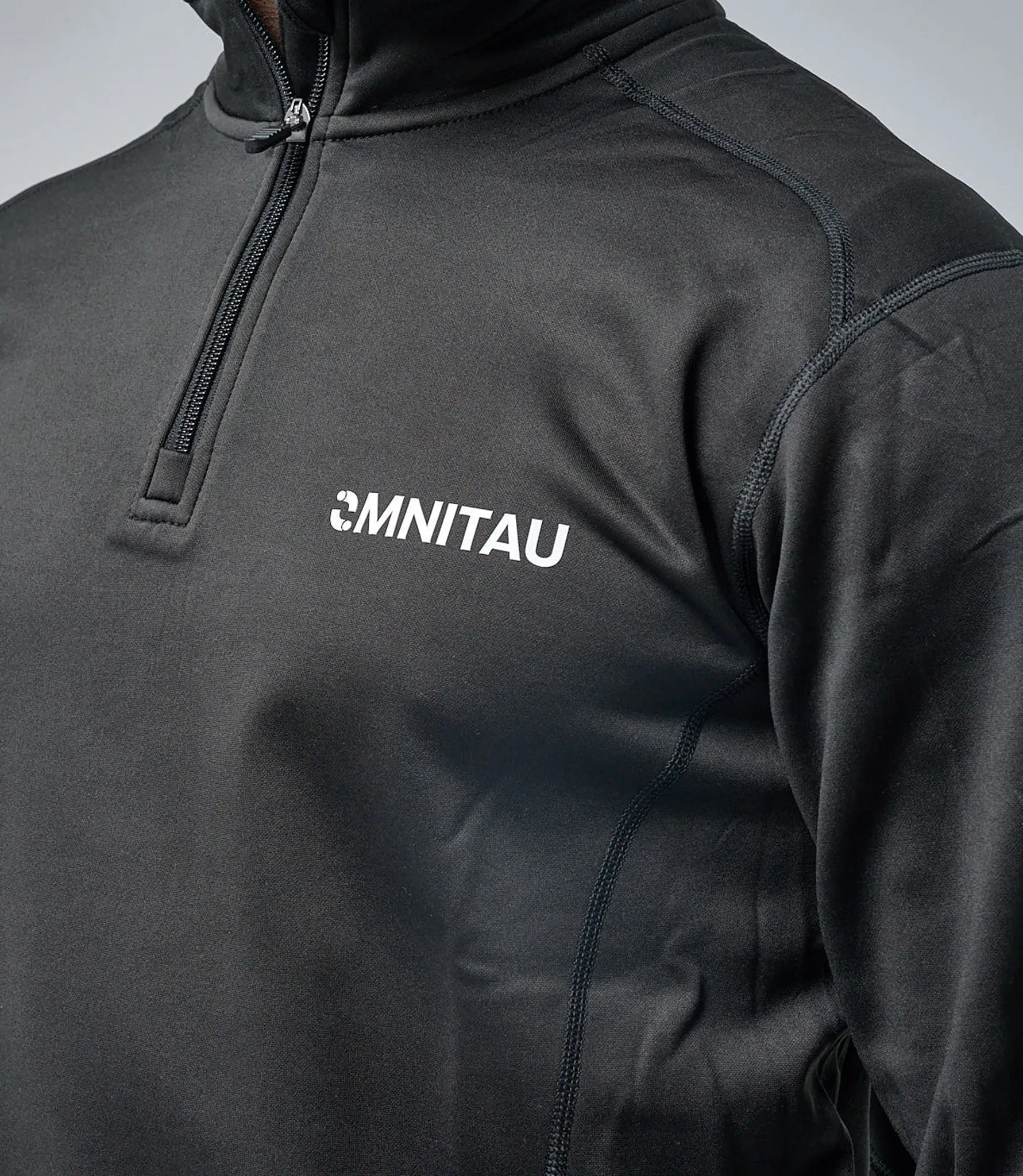 Omnitau Men's Omni Perform Recycled 1/4 Zip Mid Layer Fleece - Black