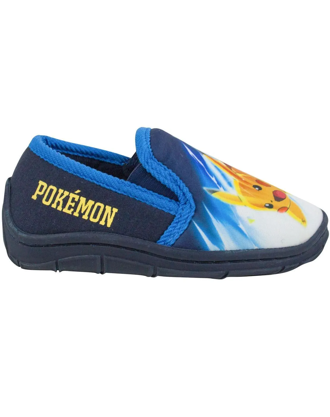 Pokemon Pika Pikachu Character Blue Boy's Slippers