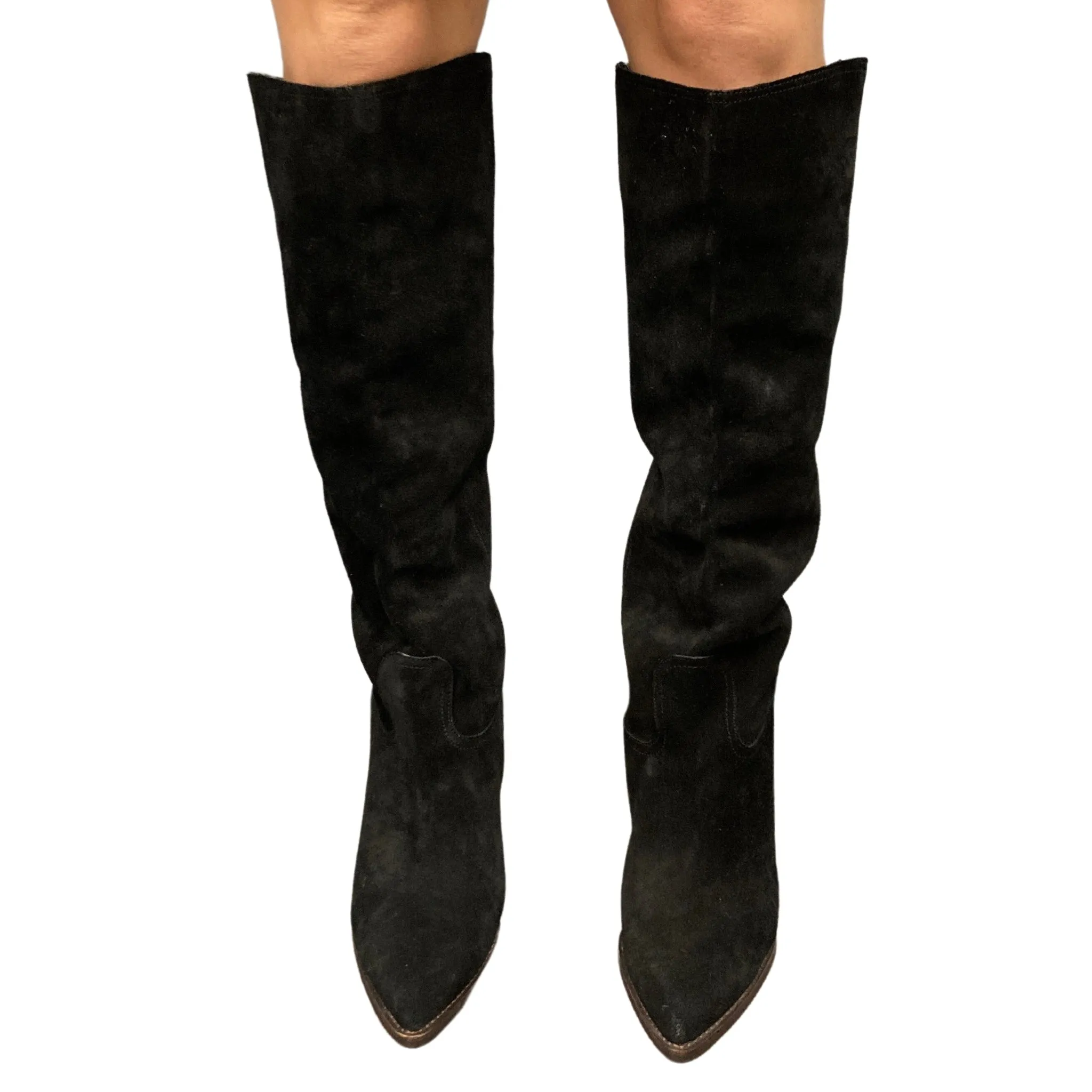 Sam Edelman Black Suede Knee High Boots