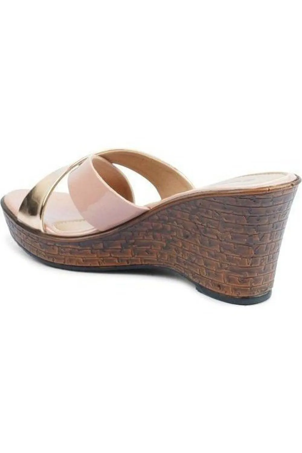 SOLES Pink Rose Gold Wedges - Feminine & Chic Footwear