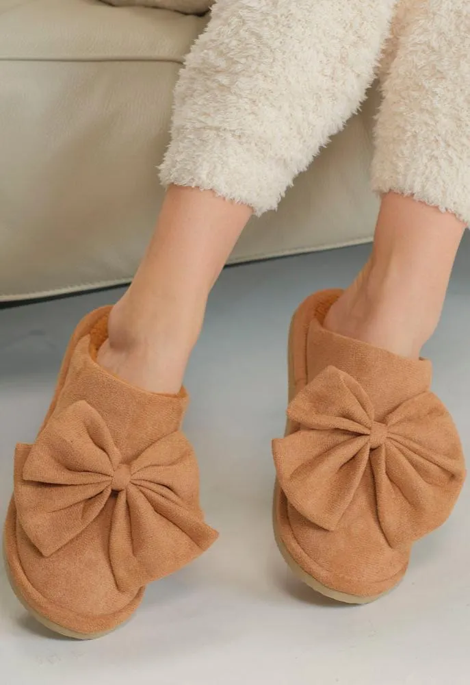 SPE0003 Suede Bow Slippers