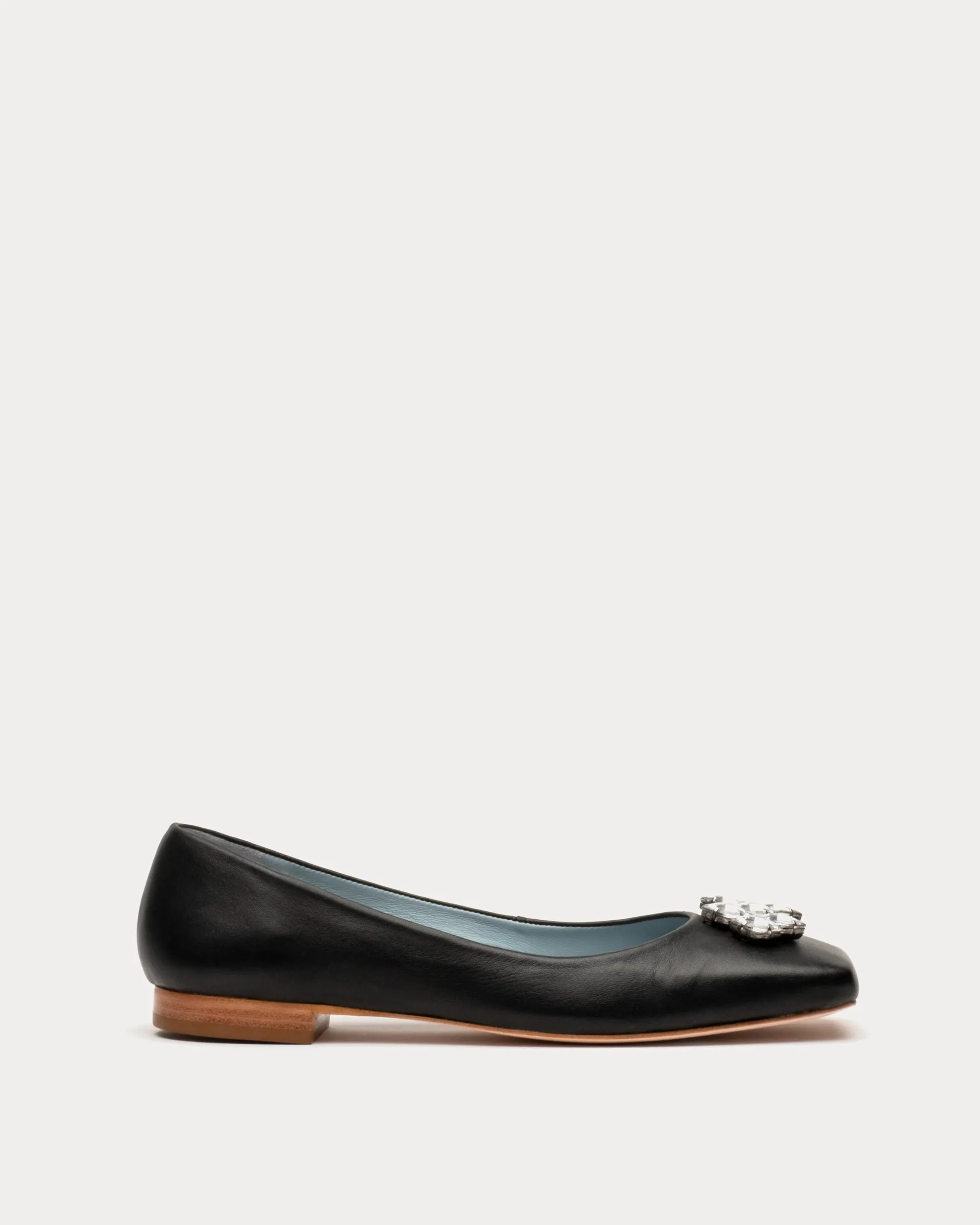 Square Toe Ballet Flat Black