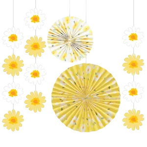 Sweet Daisy Paper Fan Kit | 5 pcs