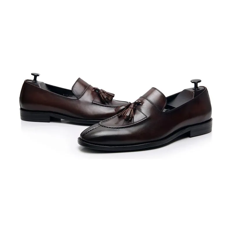 TasselLux Exotic Leather Oxford Dress Loafers